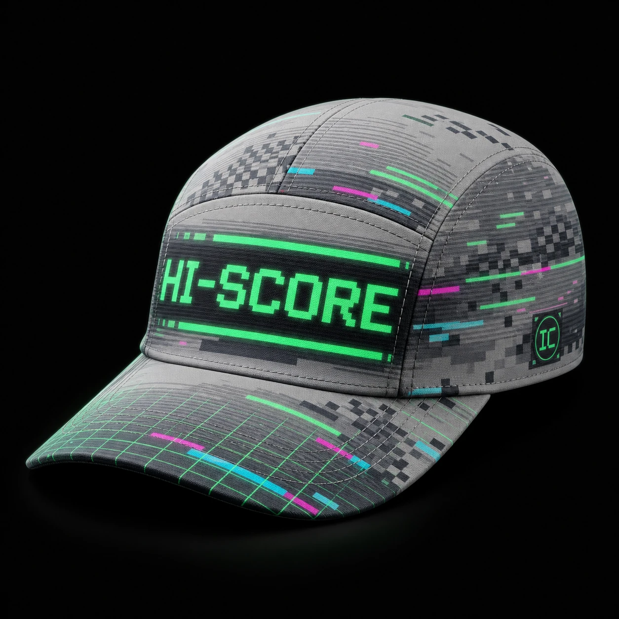 Vista frontal conceptual de gorra HI-SCORE