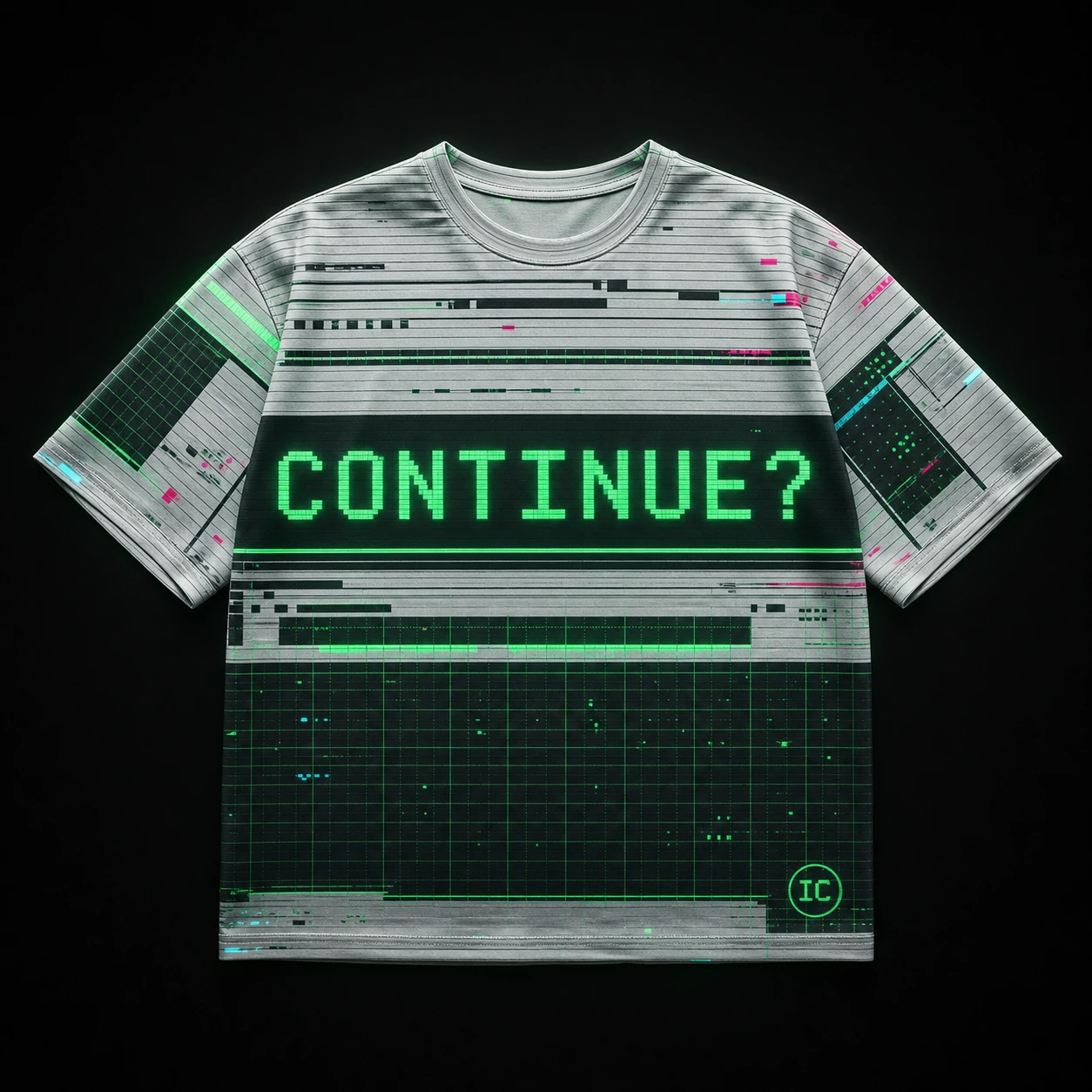Vista frontal conceptual de tee oversized CONTINUE?